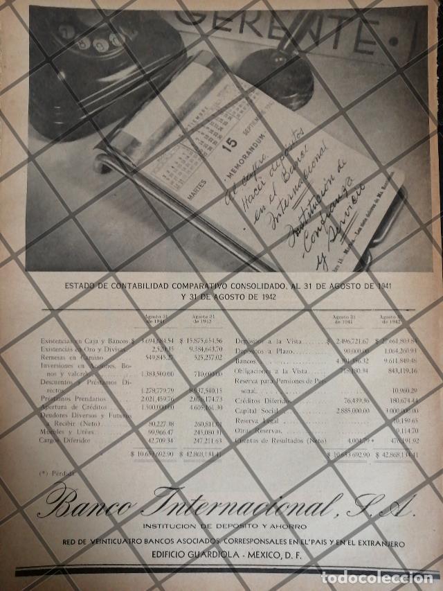 Sammeln von Plakaten: CARTEL PUBLICITARIO RETRO. BANCO INTERNACIONAL 1942 /158