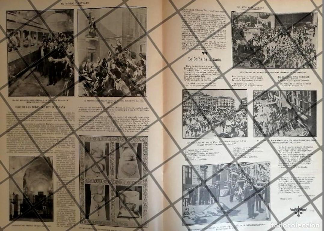 Sammeln von Plakaten: AFICHE ANTIGUO BODA Y ATENTADO REY DE ESPA&Ntilde;A 1906