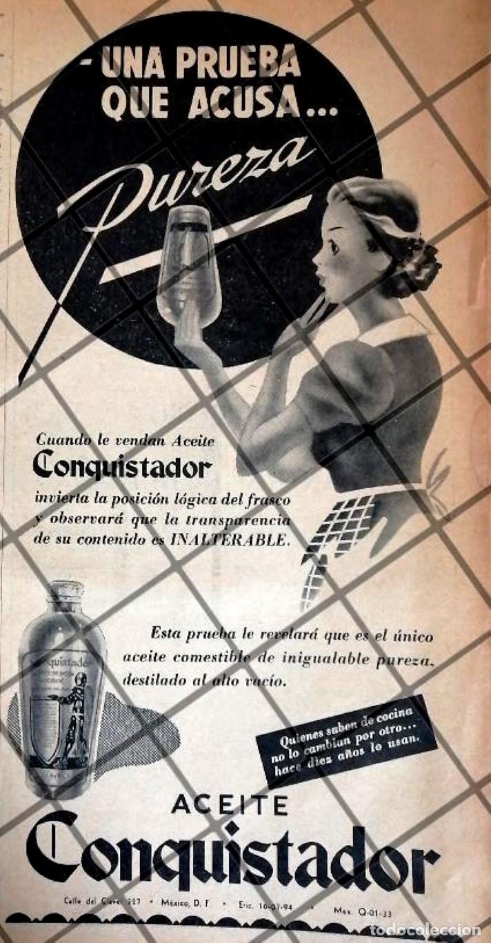 Sammeln von Plakaten: CARTEL PUBLICITARIO RETRO ACEITE CONQUISTADOR 1942 358
