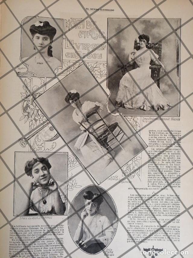 Sammeln von Plakaten: AFICHE ANTIGUO OBRA LA VIRGEN TEATRO ARBEU, ACTRICES 1907