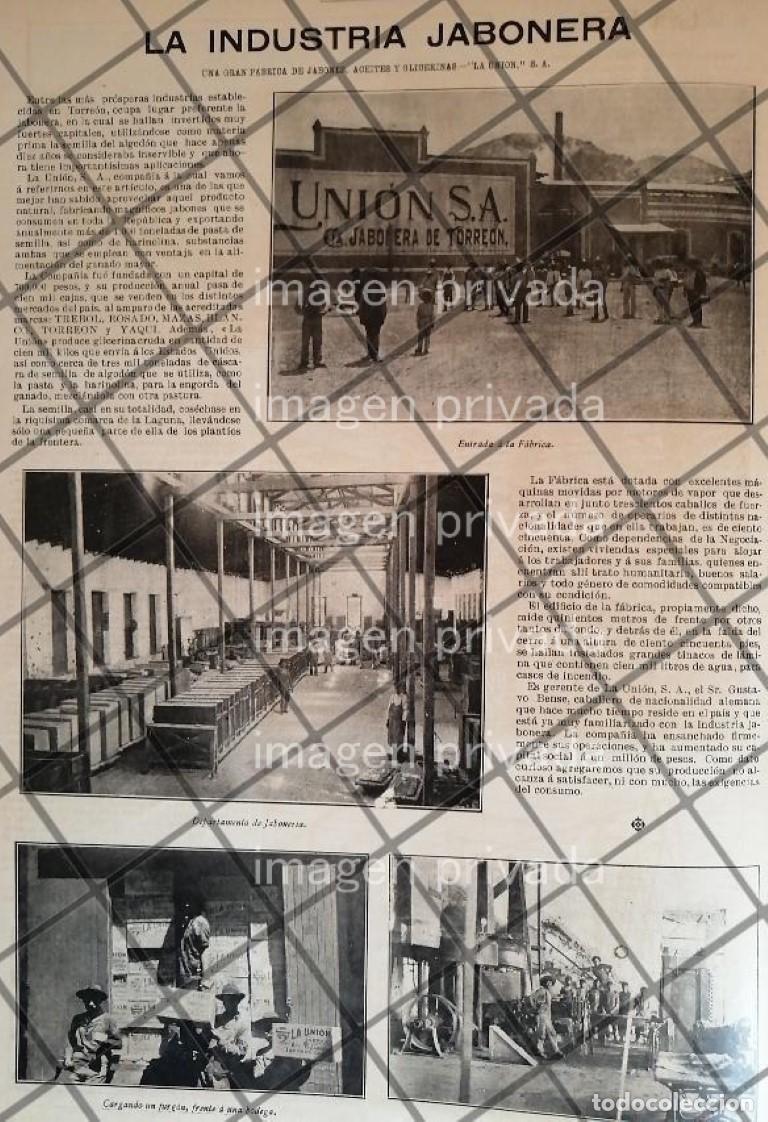 Colecionismo de cartazes: AFICHE ANTIGUO CIA. JABONERA UNION.. TORREON 1907