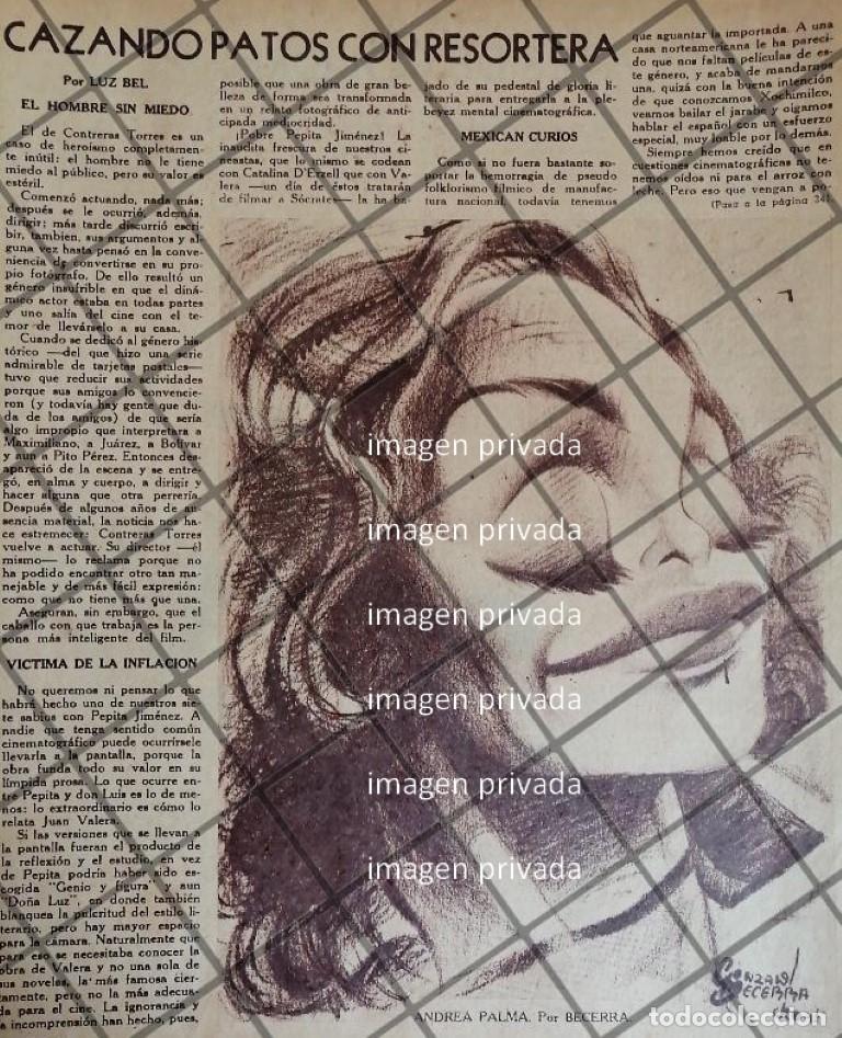 Colecionismo de cartazes: CARICATURA ANTIGUA. ANDREA PALMA. POR GONZALO BECERRA 1946