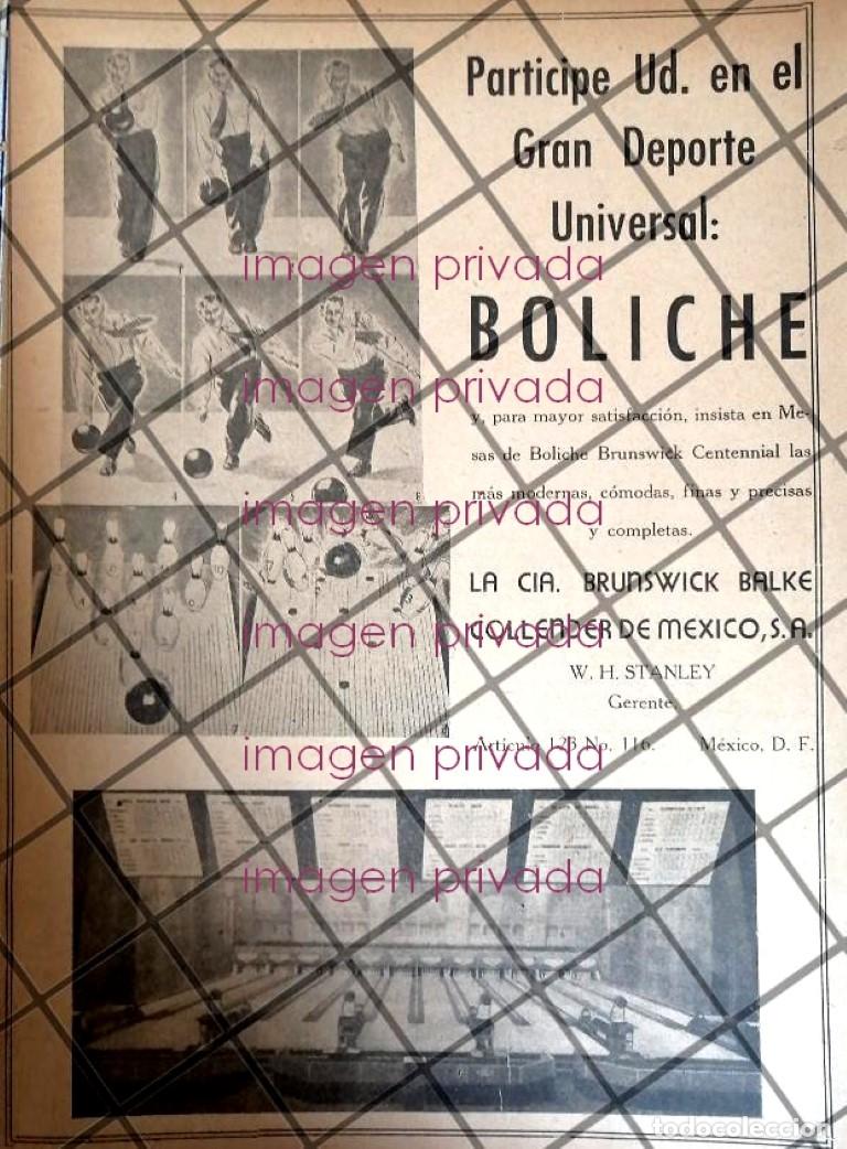 Sammeln von Plakaten: PUBLICIDAD ANTIGUA. BOLICHE BRUNSWICK BALKE 1944