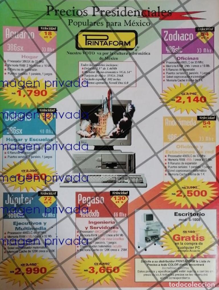 Poster collecting: CARTEL PUBLICITARIO RETRO COMPUTADORAS PRINTAFORM 1992