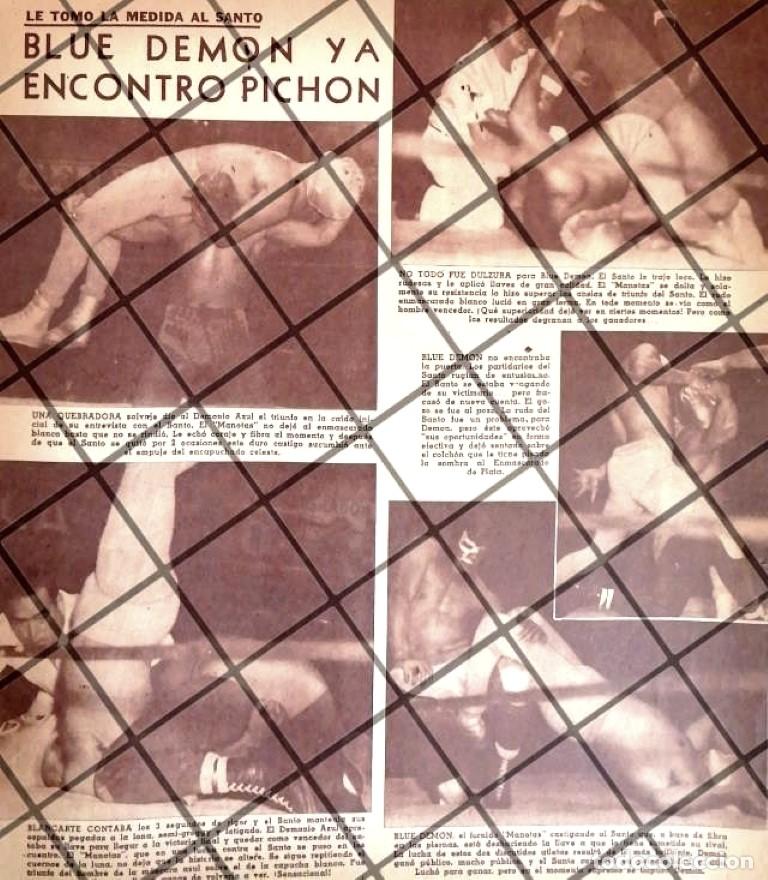 Poster collecting: AFICHE RETRO LUCHA LIBRE, BLUE DEMON Vs EL SANTO 1954