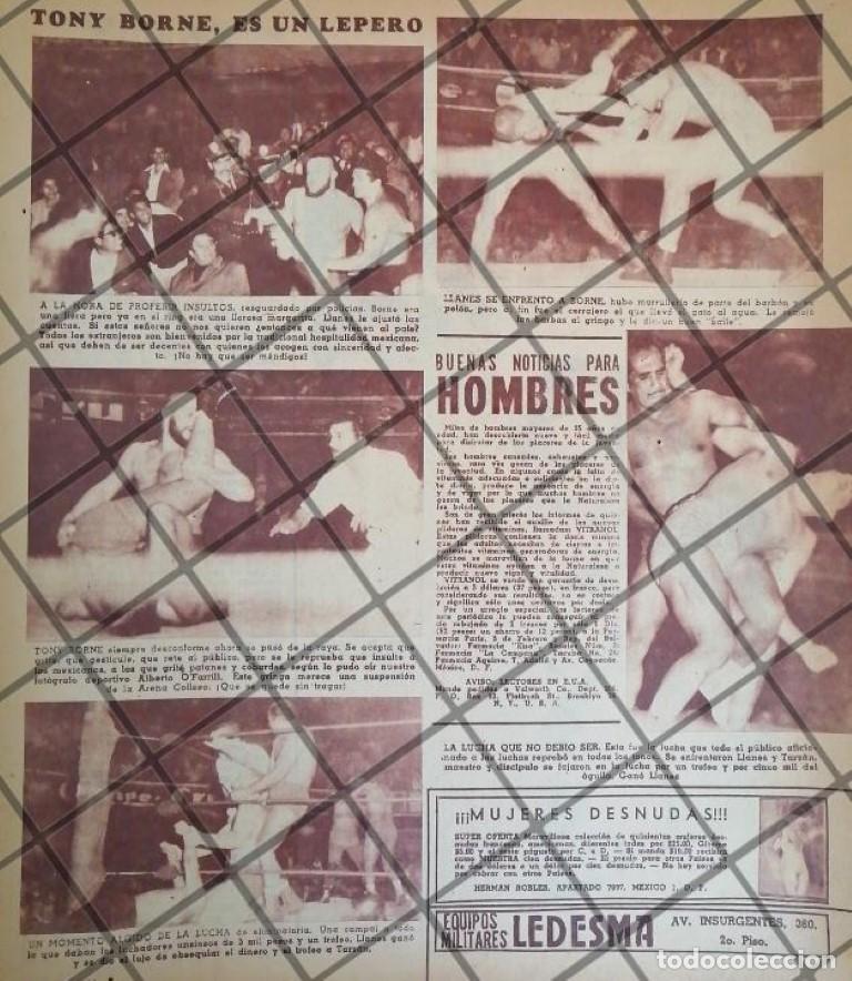 Poster collecting: AFICHE RETRO LUCHA LIBRE, TONY BORNE Vs TARZAN LOPEZ Y MAS