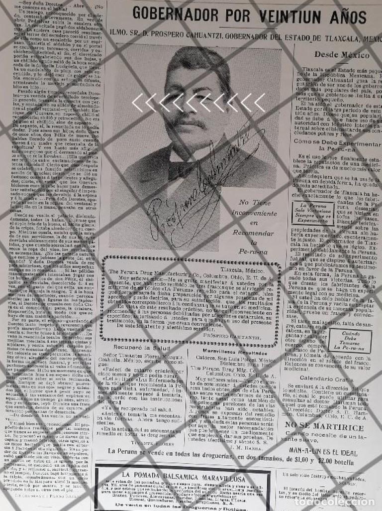 Coleccionismo de carteles: CARTEL ANTIGUO TONICO PERUNA Y PROSPERO CAHIANTZI 1911