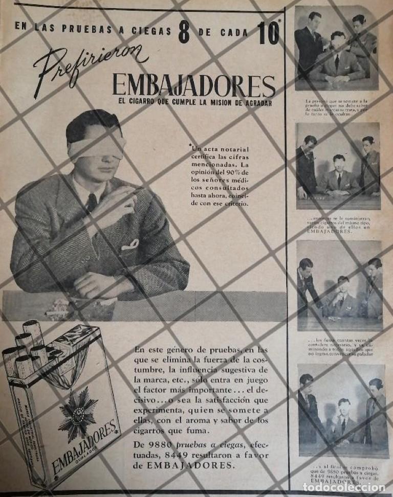 Coleccionismo de carteles: CARTEL PUBLICITARIO RETRO CIGARROS EMBAJADORES 1942 -302