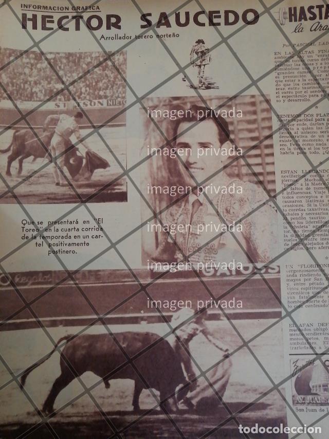 Colecionismo de cartazes: AFICHE ANTIGUO TORERO HECTOR SAUCEDO GALINDO 1954