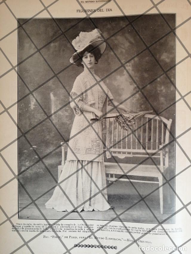 Colecionismo de cartazes: CARTEL PUBLICITARIO ANTIGUO 1907 VESTIDOS DE CASA DRECOLL 3