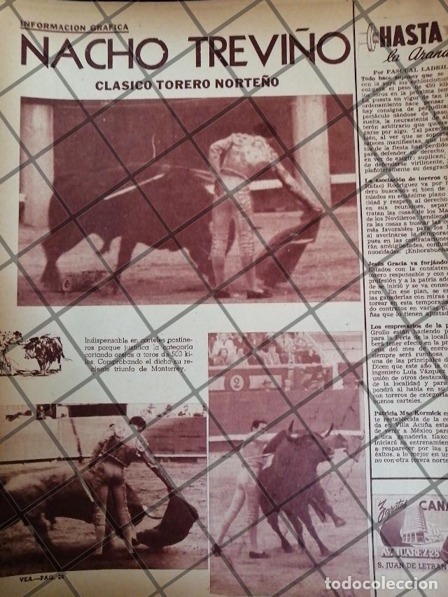 Colecionismo de cartazes: AFICHE ANTIGUO TORERO. NACHO TREVI&Ntilde;O GARZA 1954 -2