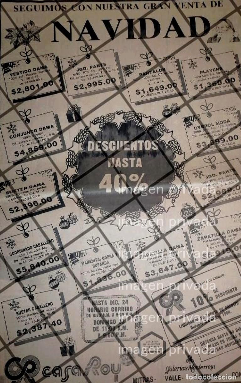 Colecionismo de cartazes: CARTEL PUBLICITARIO RETRO MONTERREY. BOUTIQUE CASA ROY 1984