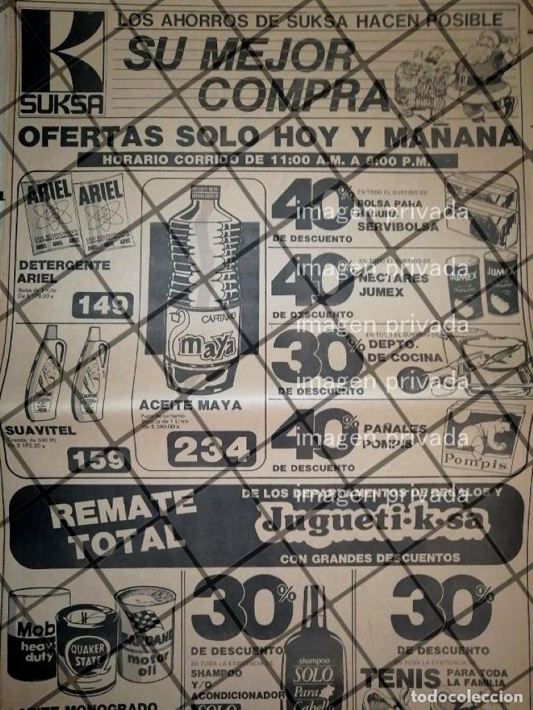 Colecionismo de cartazes: CARTEL PUBLICITARIO RETRO MONTERREY TIENDAS SUKSA. 1984