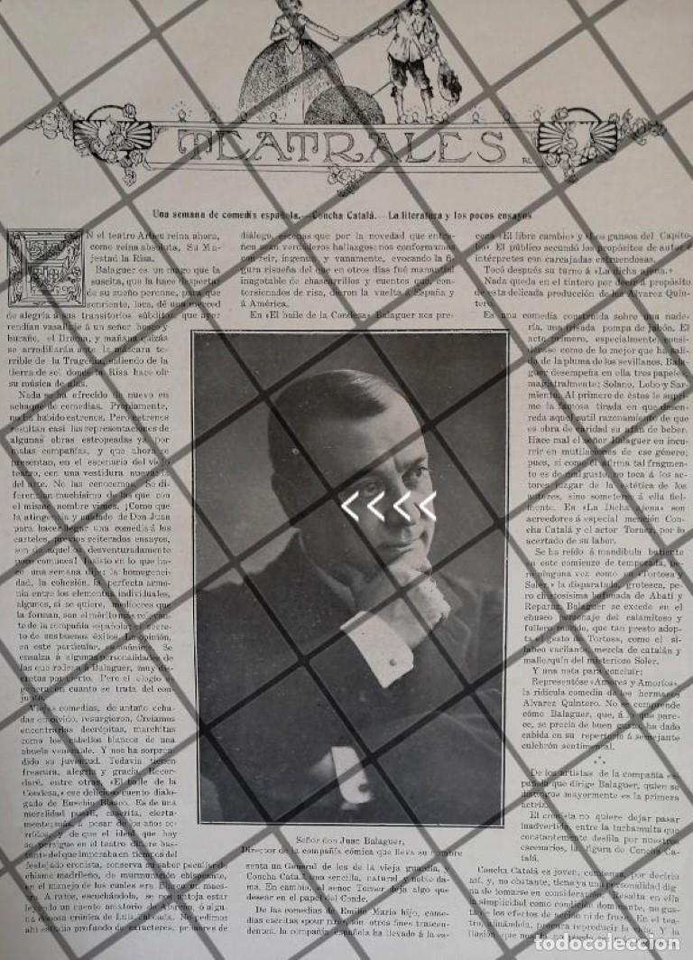 Colecionismo de cartazes: AFICHE ANTIGUO ACTORES JUAN BALAGUER Y CARMEN CATALA 1911