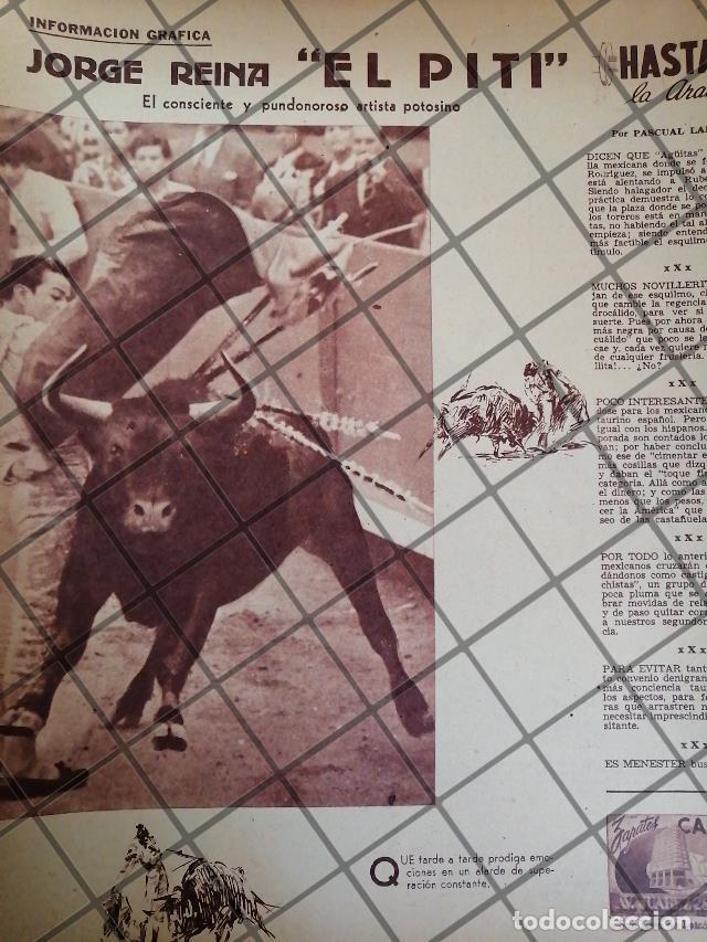 Coleccionismo de carteles: AFICHE ANTIGUO TORERO. JORGE REYNA ARTEAGA. EL PITI 1953