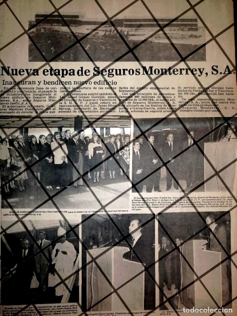 Coleccionismo de carteles: CARTEL PUBLICITARIO SEGUROS MONTERREY INAUGURA EDIFICIO 1984