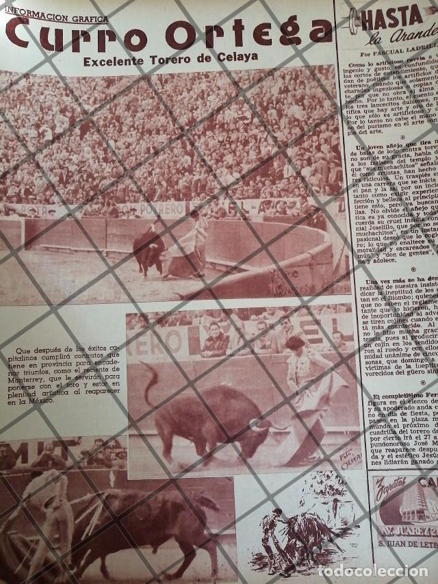 Coleccionismo de carteles: AFICHE ANTIGUO TOREO CURRO ORTEGA 1954