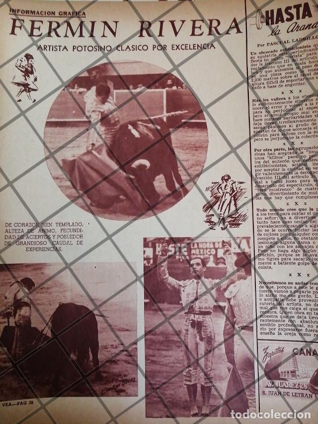 Coleccionismo de carteles: AFICHE ANTIGUO TORERO FERMIN RIVERA SR. 1954 2