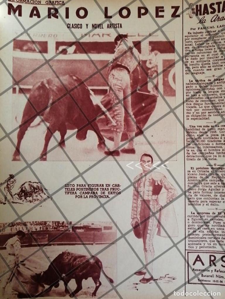 Coleccionismo de carteles: AFICHE ANTIGUO TORERO MARIO LOPEZ 1954 /RARO