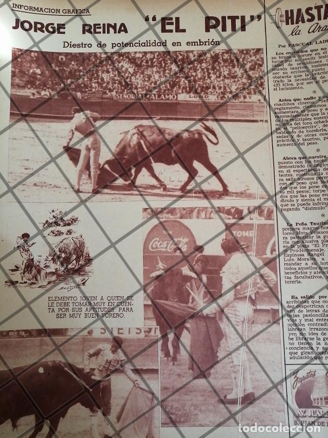 Coleccionismo de carteles: AFICHE ANTIGUO TORERO. JORGE REYNA ARTEAGA. EL PITI 1953 3
