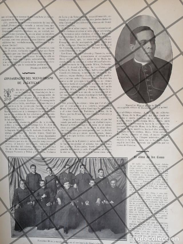 Coleccionismo de carteles: AFICHE ANTIGUO MIGUEL DE LA MORA. OBISPO ZACATECAS 1911