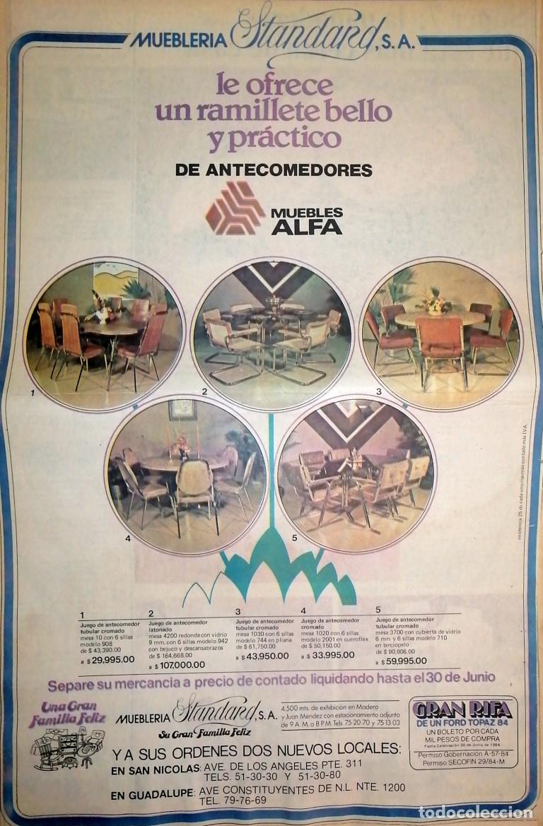 Coleccionismo de carteles: CARTEL PUBLICITARIO RETRO MONTERREY MUEBLERIA STANDARD 84/2