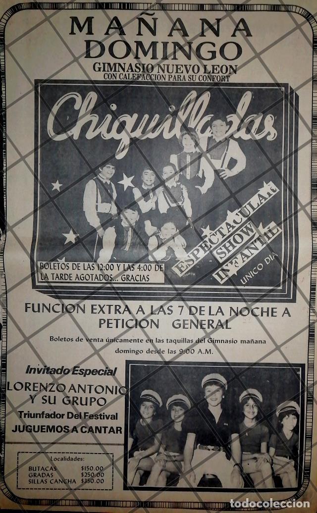 Sammeln von Plakaten: CARTEL RETRO CONCIERTO CHIQUILLADAS Y LORENZO ANTONIO MONTERREY 1984