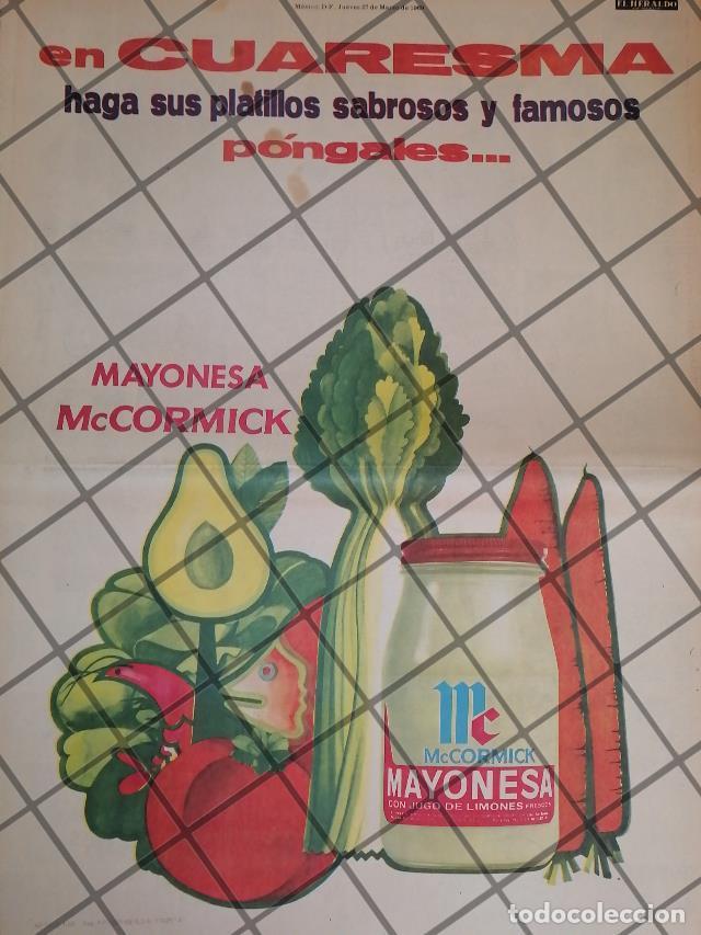 Coleccionismo de carteles: CARTEL PUBLICITARIO RETRO MAYONESA MCCORMICK 1967. T. POSTER