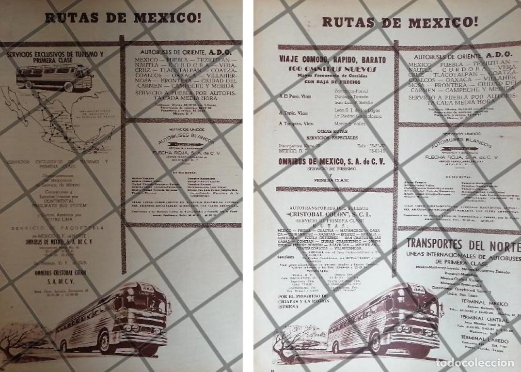 Coleccionismo de carteles: 2 AFICHES RETRO. RUTAS CAMIONERAS DE MEXICO 1960s /4