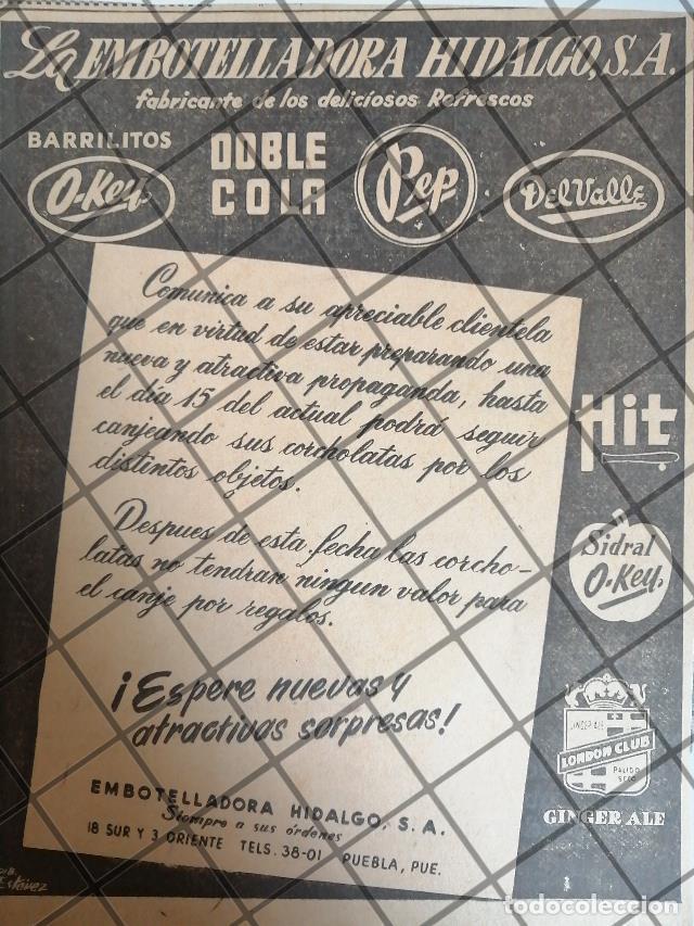 Coleccionismo de carteles: 2 AFICHES RETRO. EMBOTELLADORA HIDALGO 1956