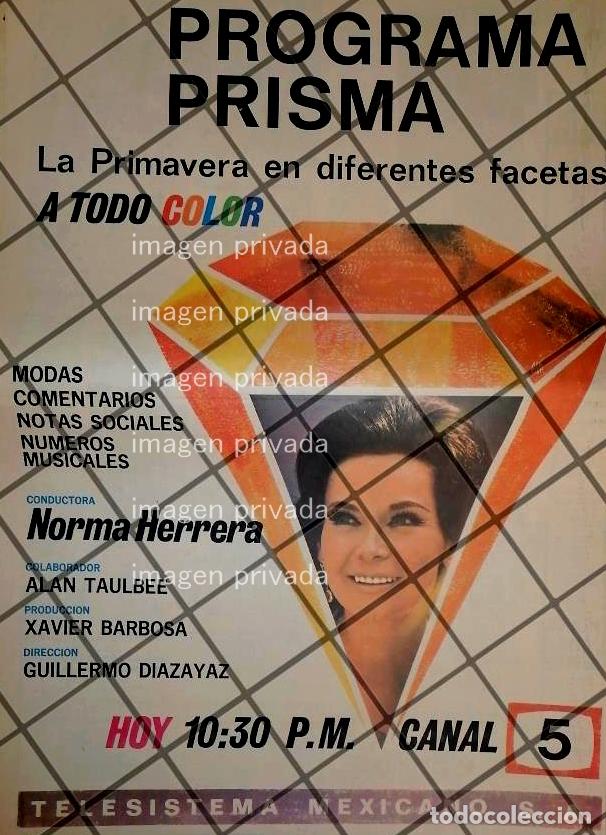 Colecionismo de cartazes: PUBLICIDAD RETRO X.H.G.C CANAL 5 PROGRAMA PRISMA 1969