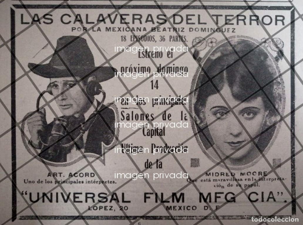 Colecionismo de cartazes: AFICHE RETRO PELICULA LAS CALAVERAS DEL TERROR 1920 CINE MUDO