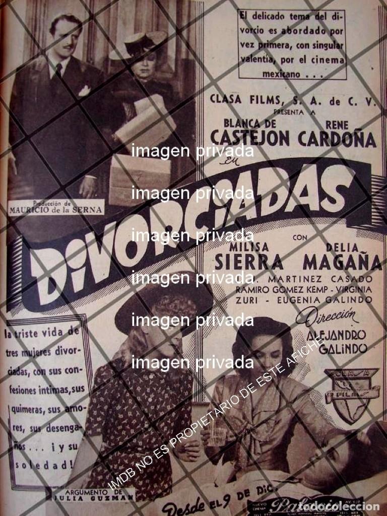 Colecionismo de cartazes: AFICHE RETRO PELICULA. DIVORCIADAS 1944 CINEMA PALACIO