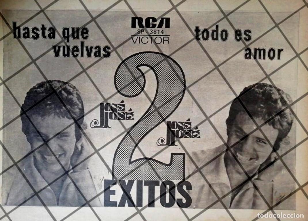 Colecionismo de cartazes: AFICHE PUBLICITARIO RETRO JOSE JOSE PRESENTA SU DISCO 1973