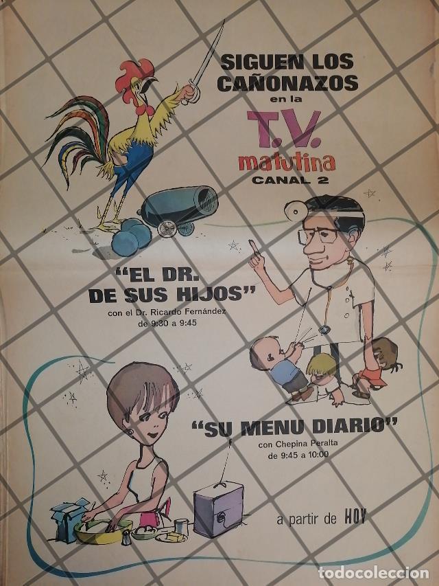 Colecionismo de cartazes: PUBLICIDAD RETRO CANAL 2 DE TELEVISA. CHEPINA PERALTA 1967