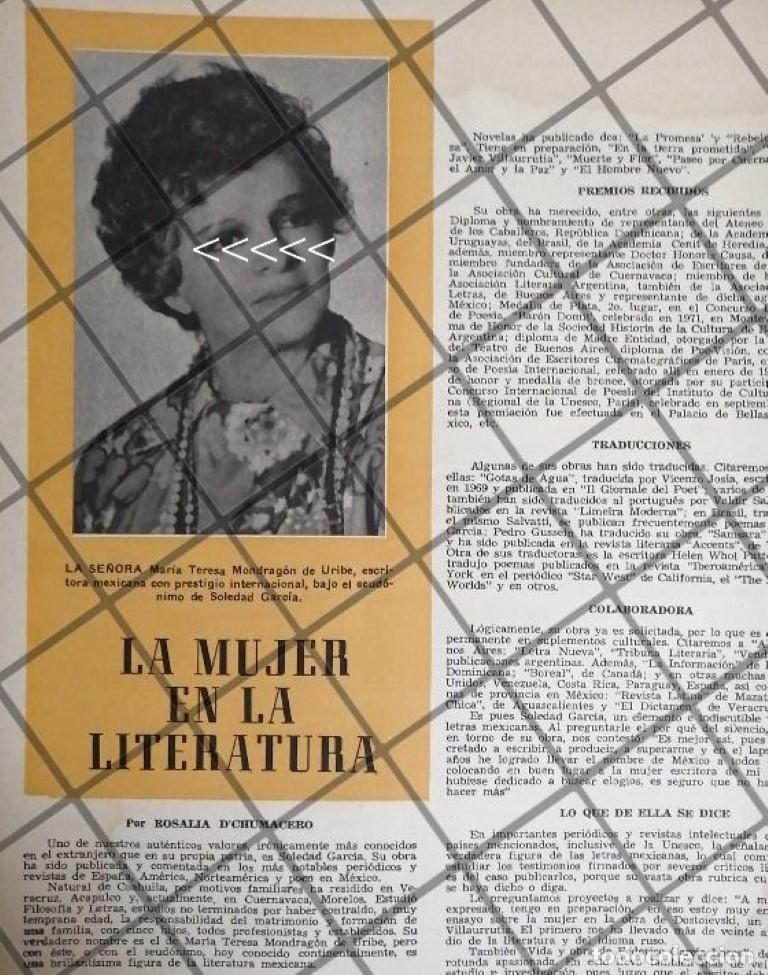 Colecionismo de cartazes: AFICHE RETRO MARIA TERESA MONDRAGON DE URIBE 1975