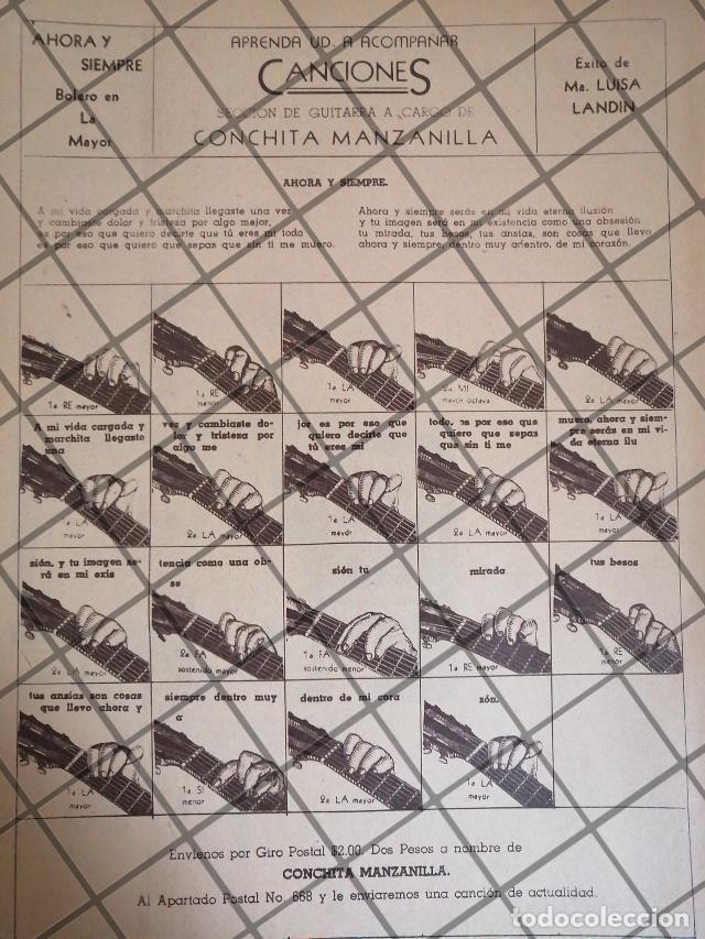 Sammeln von Plakaten: AFICHE RETRO SECCION DE GUITARRA CONCHITA MANZANILLA 1946