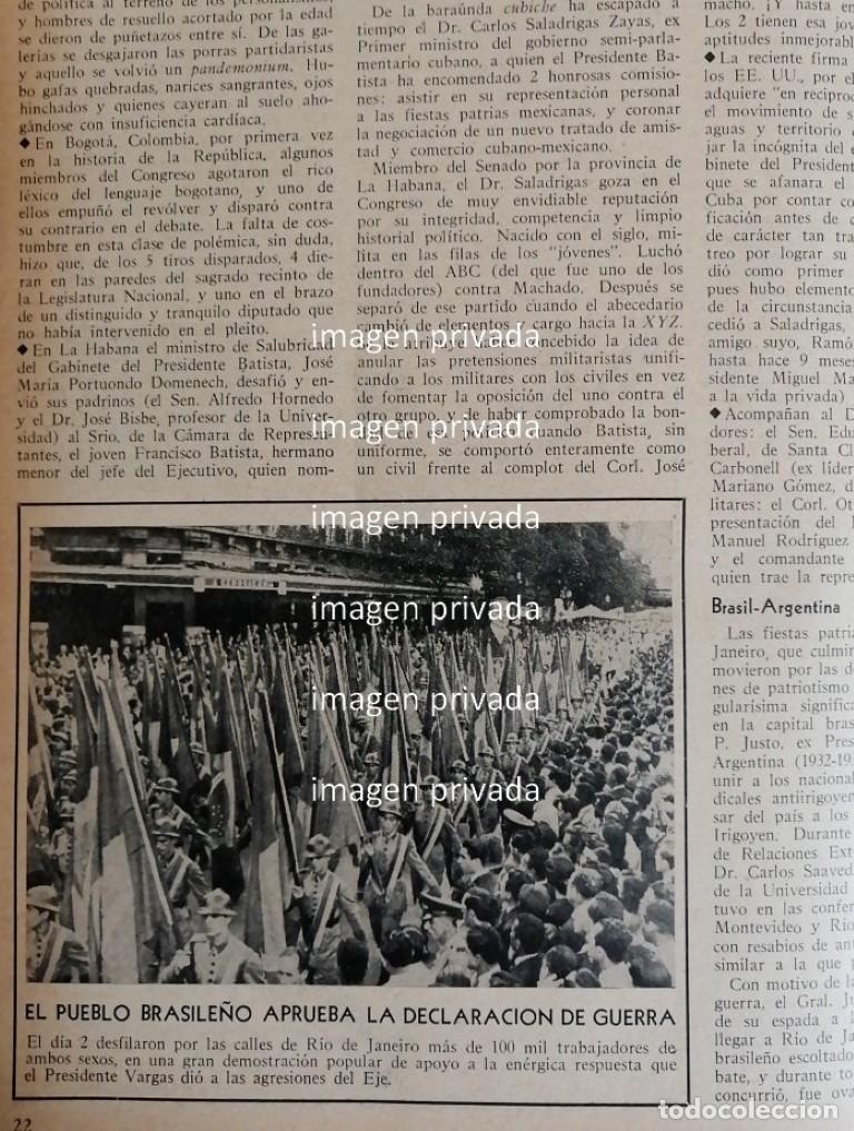 Sammeln von Plakaten: AFICHE RETRO BRASIL APRUEBA DECLARACION DE GUERRA 1942