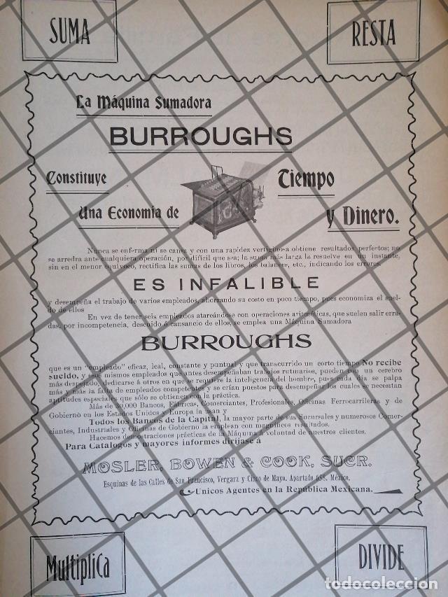 Sammeln von Plakaten: CARTEL PUBLICITARIO ANTIGUO. SUMADORA BURROUGHS 1906