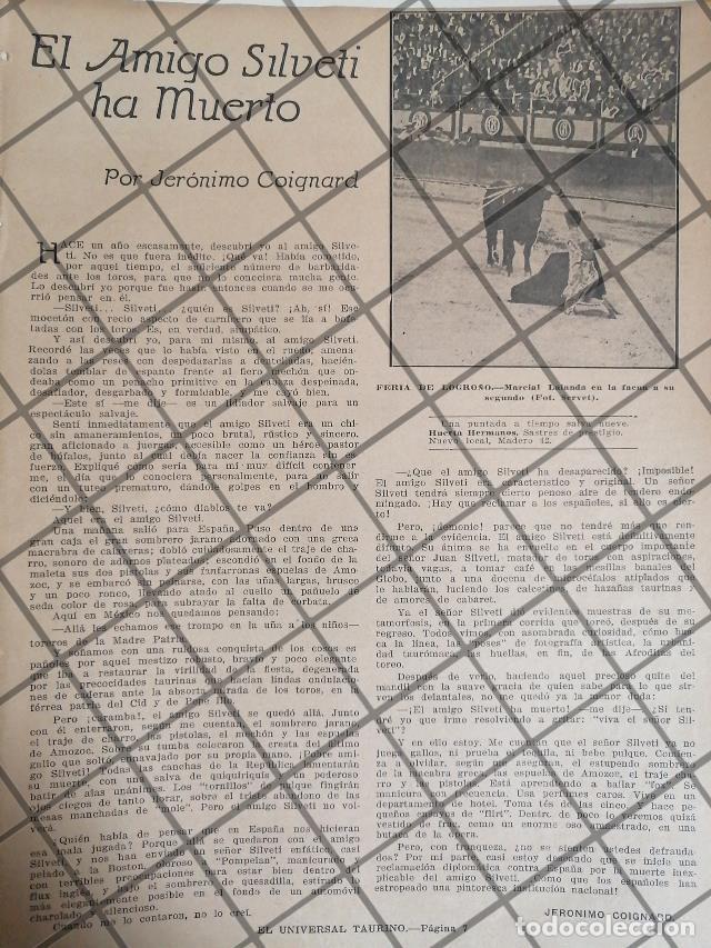 Sammeln von Plakaten: AFICHE ANTIGUO. MUERE EL TORERO JUAN SILVETI 1930s