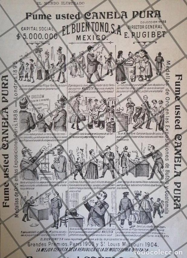 Sammeln von Plakaten: TIRA COMICA ANTIGUA 1906 TABACOS CANELA /EL BUEN TONO N55