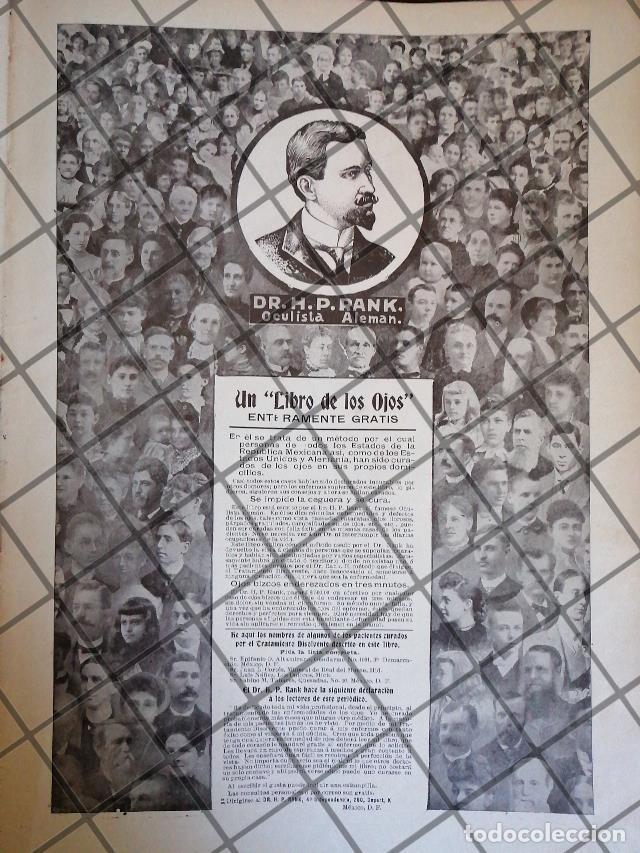 Sammeln von Plakaten: CARTEL PUBLICITARIO DR. H.P. RANK. OCULISTA 1906