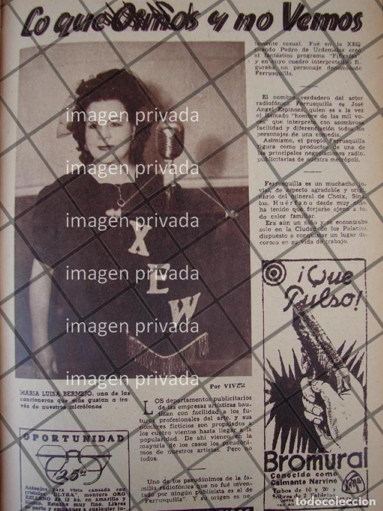Sammeln von Plakaten: AFICHE RETRO CANTANTE MARIA LUISA BERMEJO Y FERRUSQUILLA X.E.W.