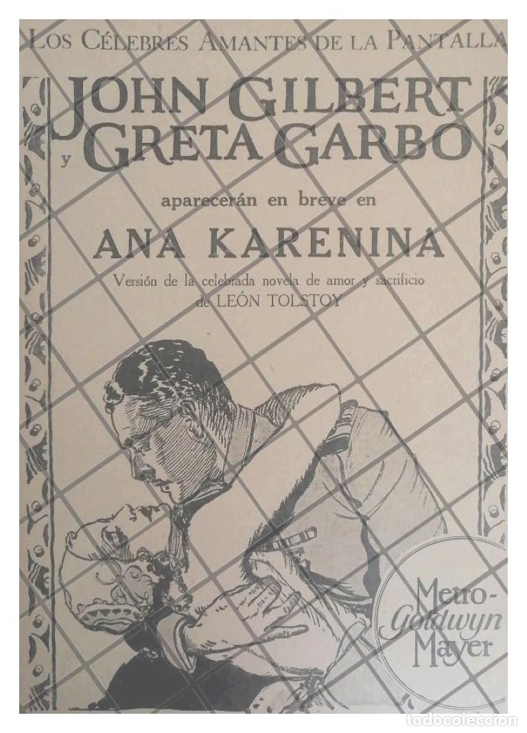 Sammeln von Plakaten: AFICHE RETRO ANUNCIAN PELICULA. ANNA KARENINA. 1926