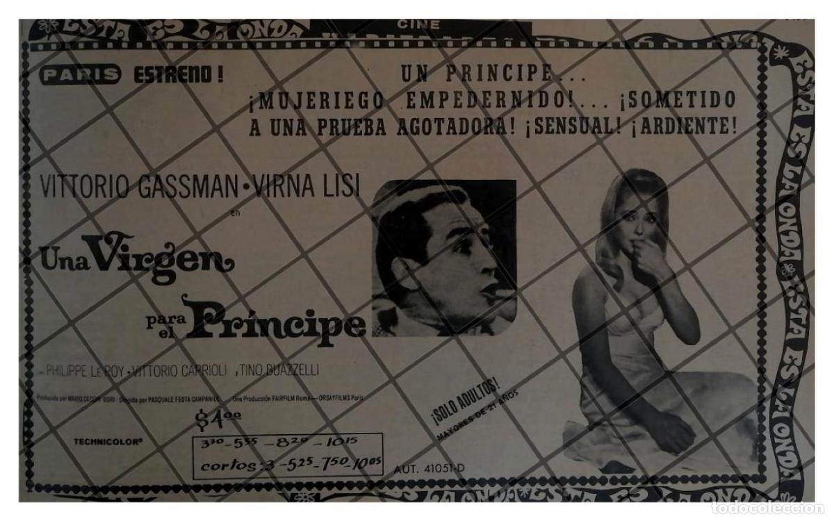 Sammeln von Plakaten: PUBLICIDAD RETRO PELICULA. UNA VIRGEN PARA EL PRINCIPE 1969