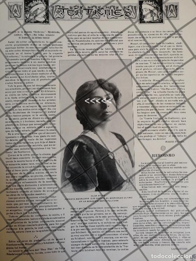 Poster collecting: AFICHE ANTIGUO DEBUTA PIANISTA OLGA STEEB EN MEXICO 1910