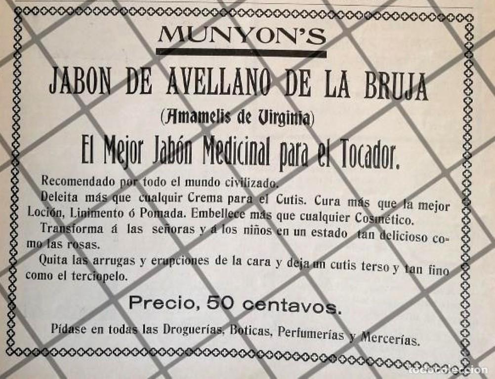Poster collecting: CARTEL PUBLICITARIO ANTIGUO JABON MUNYONS 1906