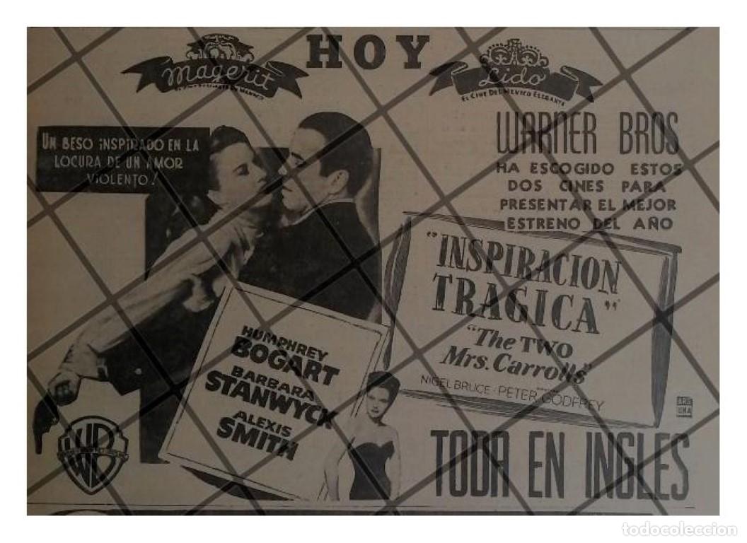 Sammeln von Plakaten: CARTEL RETRO PELICULA. INSPIRACION TRAGICA 1947