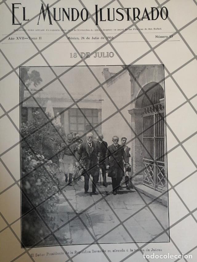 Poster collecting: PORTADA ANTIGUA 1910 PORFIRIO DIAZ EN LA TUMBA DE JUAREZ