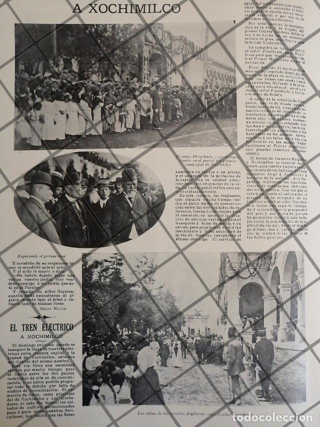 Poster collecting: AFICHE ANTIGUO PORFIRIO DIAZ INAUGURA TRANVIA XOCH 1910